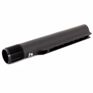 Details American Defense Manufacturing's Enhanced XL 12-Position Extended Buffer Tube pushes length-of-pull adjustability further than any standard carbine tube allows — 12 detent positions across an 8-inch overall length machined from 7075-T6 aluminum in hardcoat anodize, with A5 buffer system compatibility built in for shooters who want the recoil-reduction benefits of the A5 system alongside maximum stock adjustability. The American Defense Enhanced XL 12-Position Buffer Tube is an extended AR-15/AR-10 buffer tube machined from 7075-T6 aluminum and finished in hardcoat anodize. At 8 inches overall with 12 adjustment positions, it is designed specifically for the A5 buffer system on the AR-15 platform and for use with a standard AR-15 carbine buffer system on the AR-10 platform. Made in the USA. The XL designation is meaningful here: this is not a mil-spec carbine tube with extra detents, it is a dimensionally extended tube with a different overall length and buffer system compatibility that must be matched correctly at build time. On the AR-15 platform it is designed around the A5 buffer system — a longer buffer and spring arrangement that smooths the recoil impulse by slowing bolt carrier velocity at the beginning and end of the recoil stroke, reducing felt recoil and improving cycling consistency across a wider range of ammunition and suppressor configurations than a standard carbine buffer system. The 12-position adjustment range across the 8-inch tube length provides more usable length-of-pull spread than either a standard 6-position or the 10-position Enhanced tube, accommodating tall shooters in a natural unsupported position, heavily geared operators in plate carriers, and everything between without running out of adjustment at either end. Five drain ports are machined into the tube body to allow water, gas, and debris to escape the stock interface rather than accumulate — maintaining reliable stock detent function and preventing corrosion inside the tube over the service life of the rifle. The 7075-T6 aluminum construction and hardcoat anodize finish provide the structural integrity and surface durability appropriate for a component that cycles with every round fired. Material: 7075-T6 aluminum. Finish: hardcoat anodize. Positions: 12. Overall length: 8 inches. Drain ports: 5. AR-15 compatibility: A5 buffer system only. AR-10 compatibility: standard AR-15 carbine buffer system. Not compatible with standard mil-spec AR-15 carbine buffer system. Made in USA. 12 adjustment positions across an 8-inch extended tube provide more length-of-pull range than any standard carbine buffer tube. A5 buffer system compatibility on AR-15 delivers smoother recoil impulse and improved cycling consistency over standard carbine buffer arrangements. Five drain ports prevent water and gas accumulation inside the stock interface. The right choice for AR-15 builders running an A5 buffer system who need maximum stock adjustability — 12 positions, extended XL length, 7075-T6 construction, and American-made quality in a hardcoat anodized tube built to last.